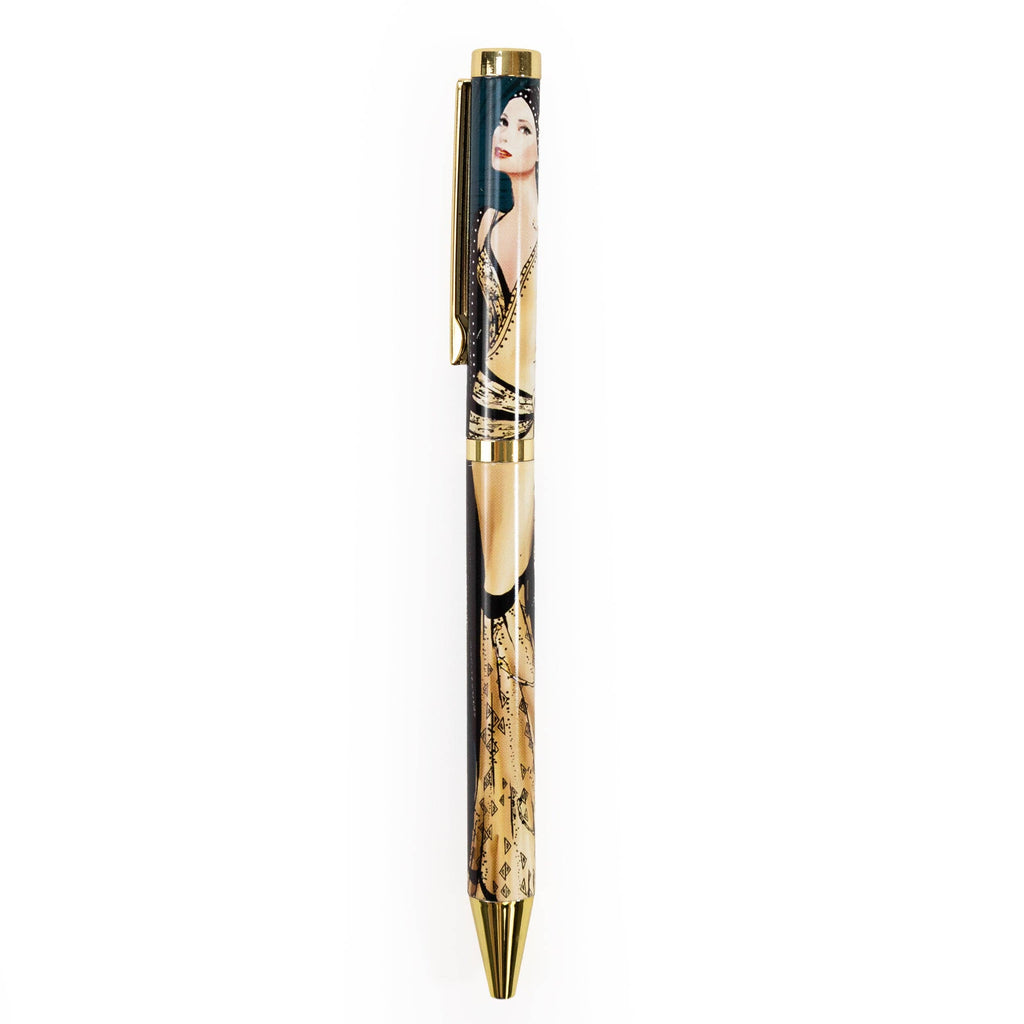 Stylo-bille Art déco Claire Coxon en coffret cadeau