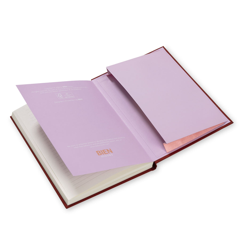 Carnet de notes en coton/satin rouille