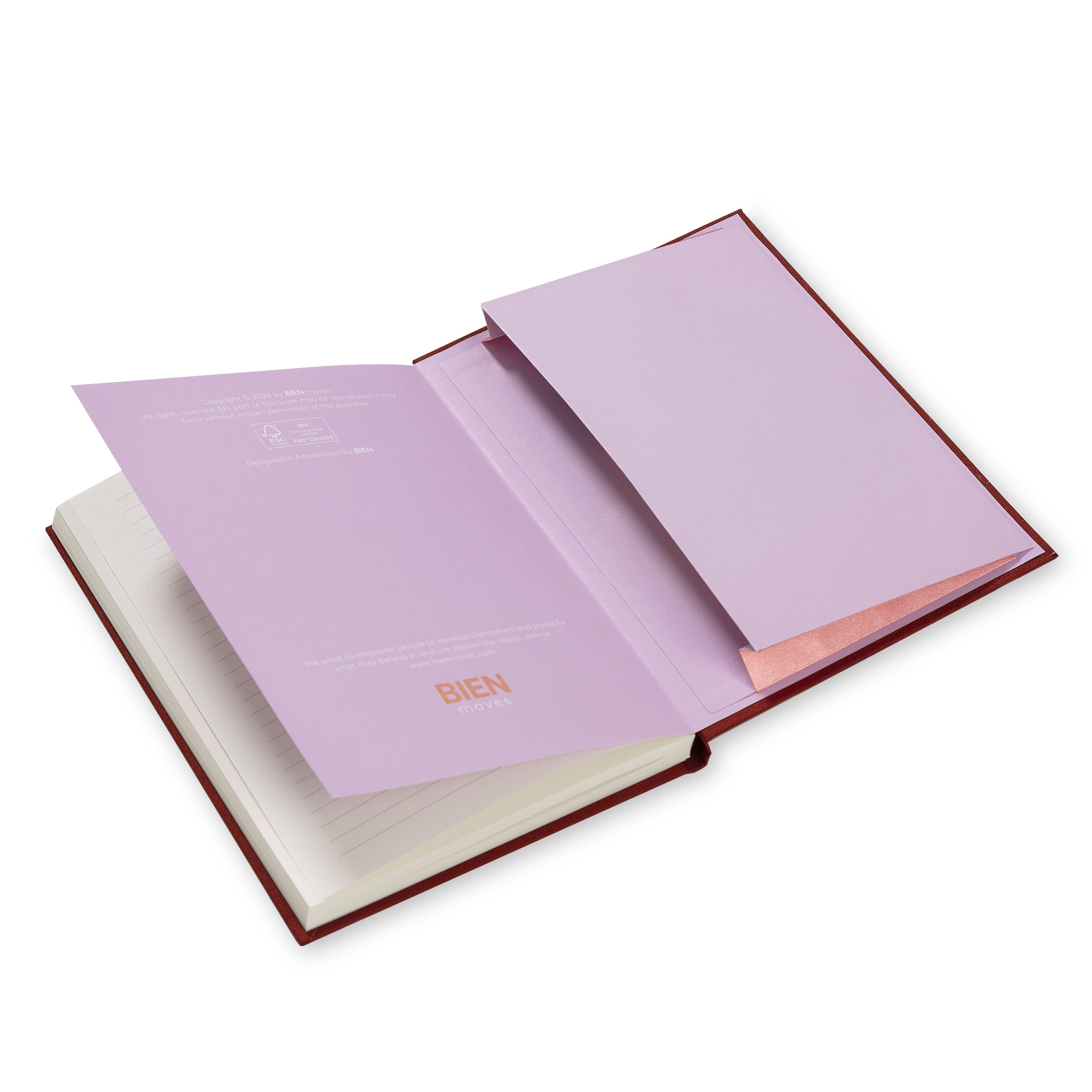 Carnet de notes en coton/satin rouille