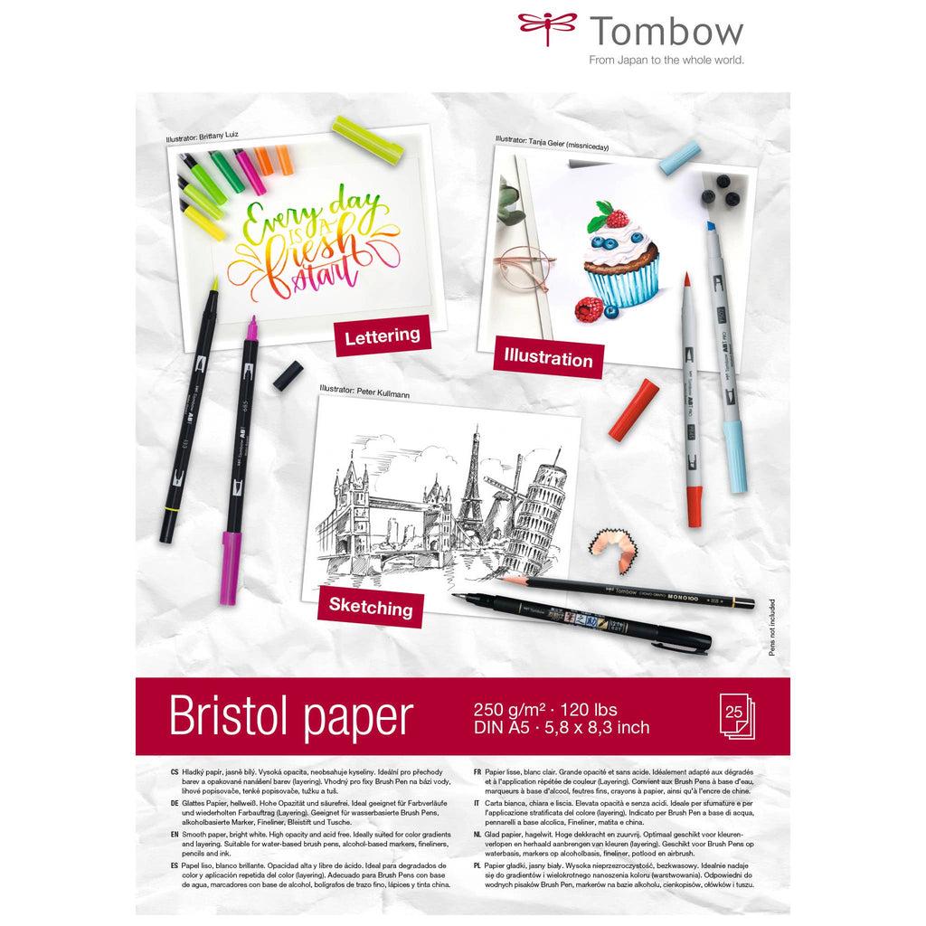 Ensemble de croquis urbains Tombow + Papier Bristol DIN A5 Bundle