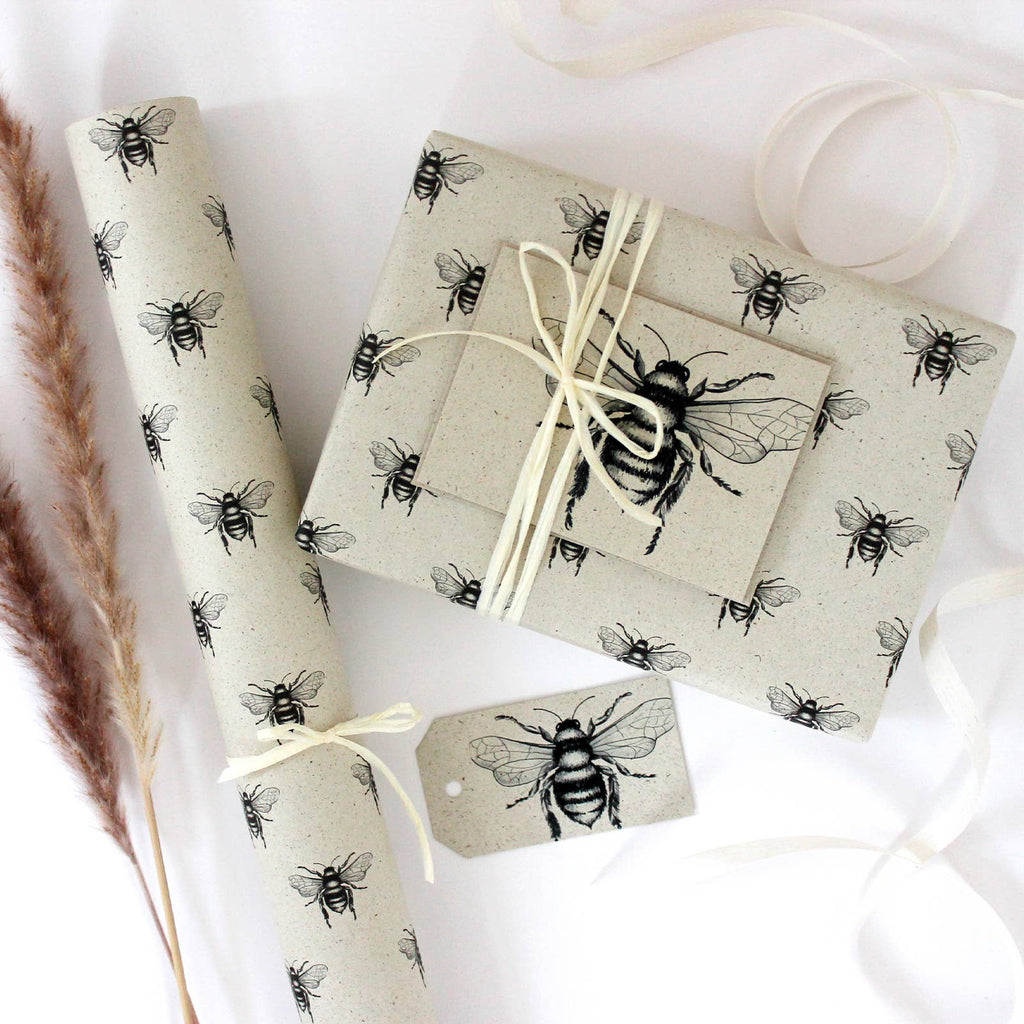 Étiquettes cadeaux en papier abeille