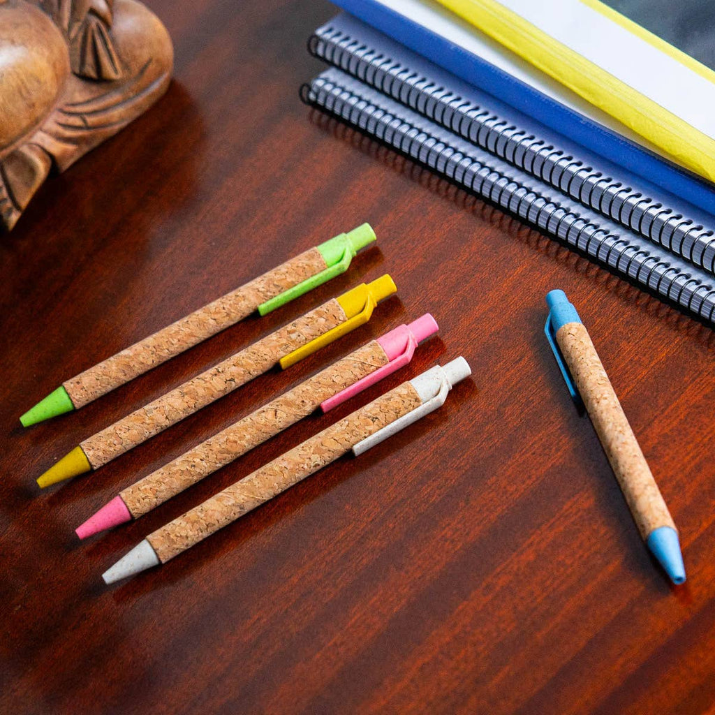 Lot de 5 stylos à bille en liège, 10 unités, respectueux de l'environnement