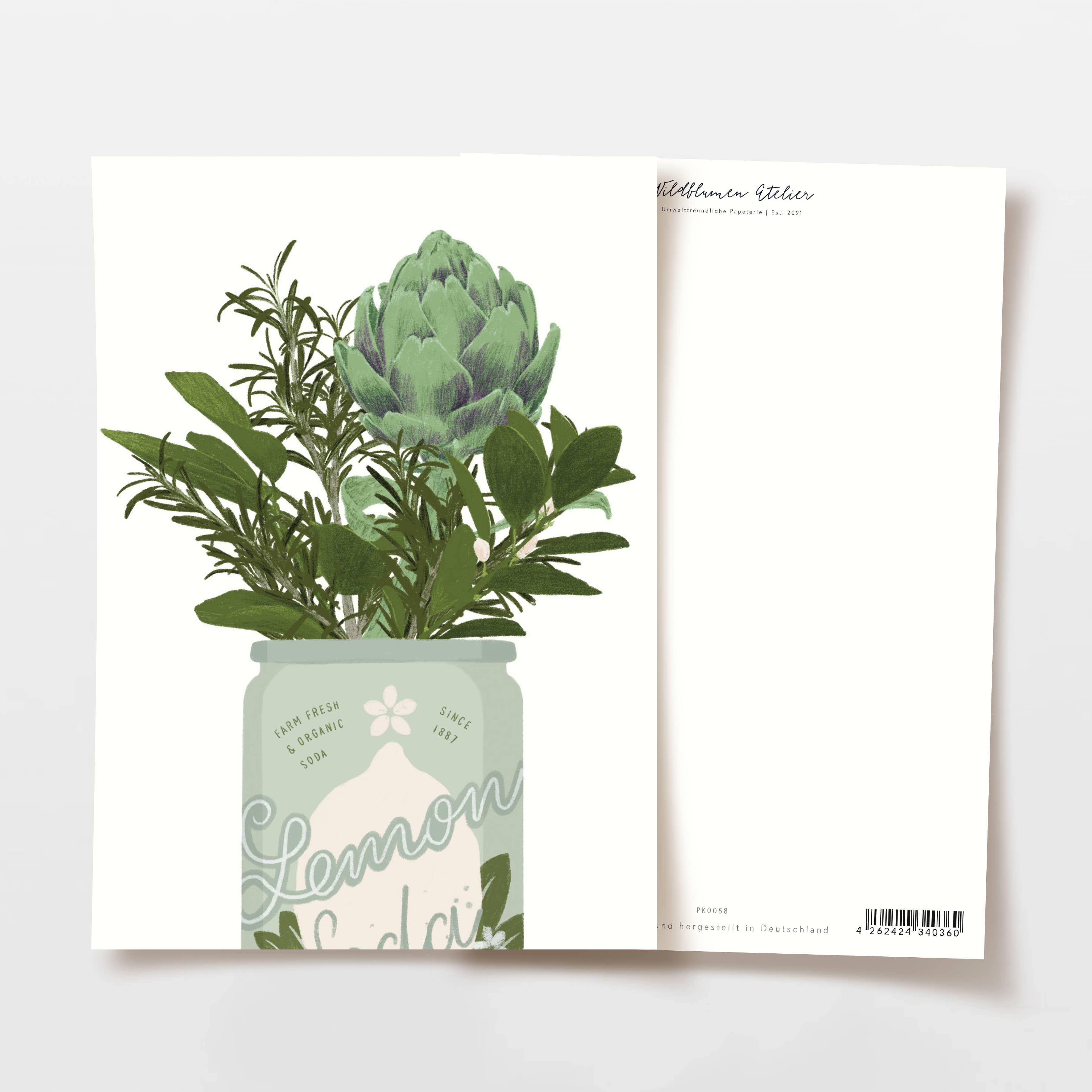 Carte postale canette de limonade
