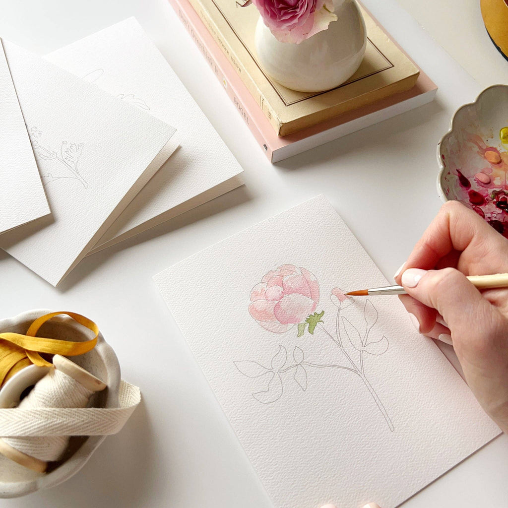 Cartes à peindre avec fleurs de jardin
