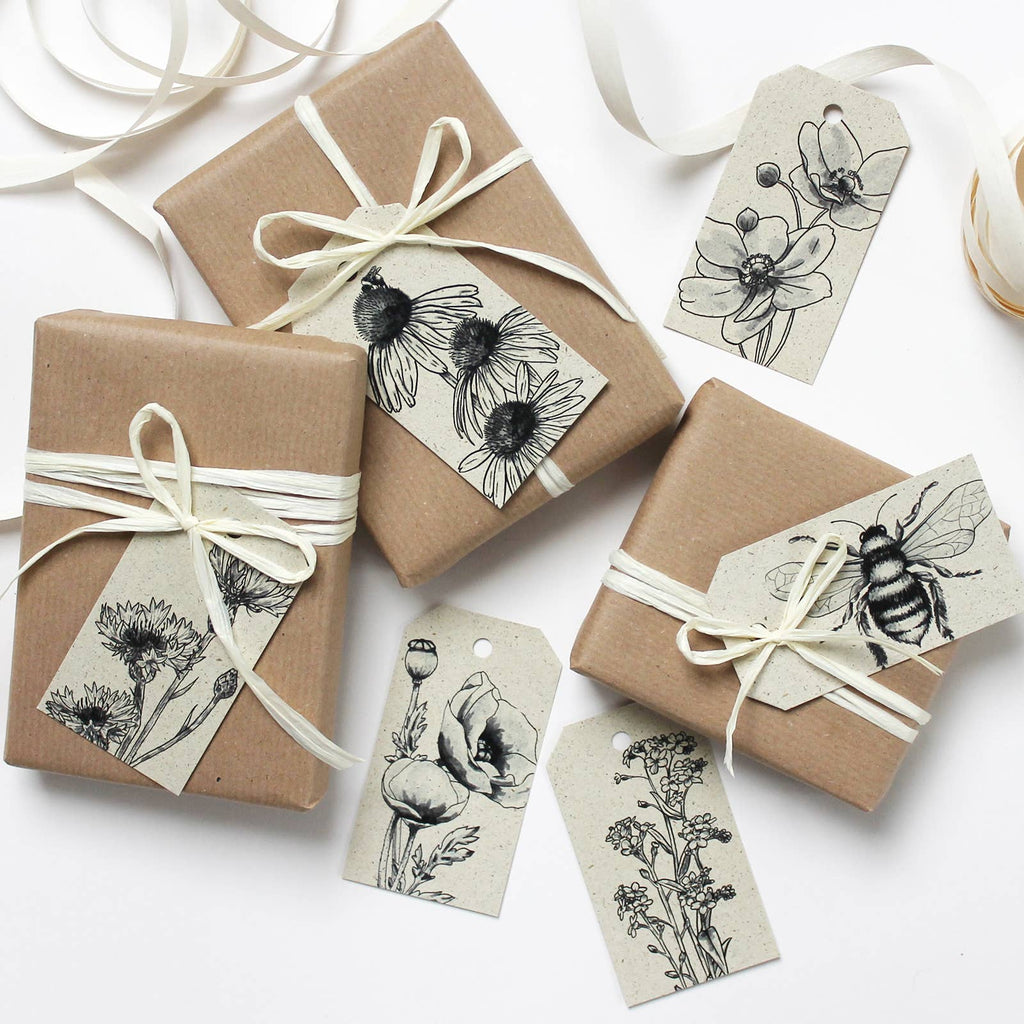 Étiquettes cadeaux en papier abeille