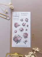 Feuille d'autocollants washi "Pivoines romantiques"