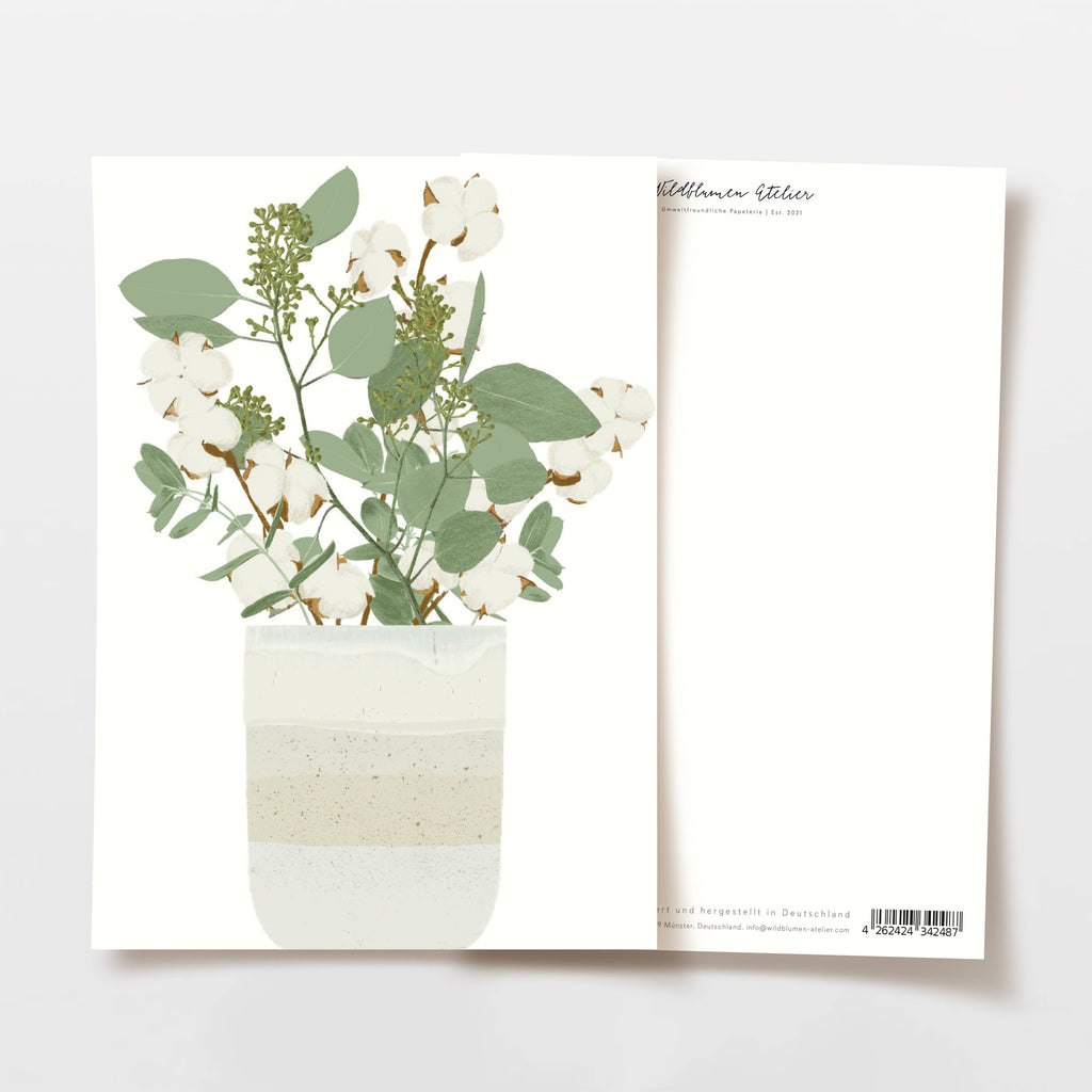Carte postale Vase et eucalyptus