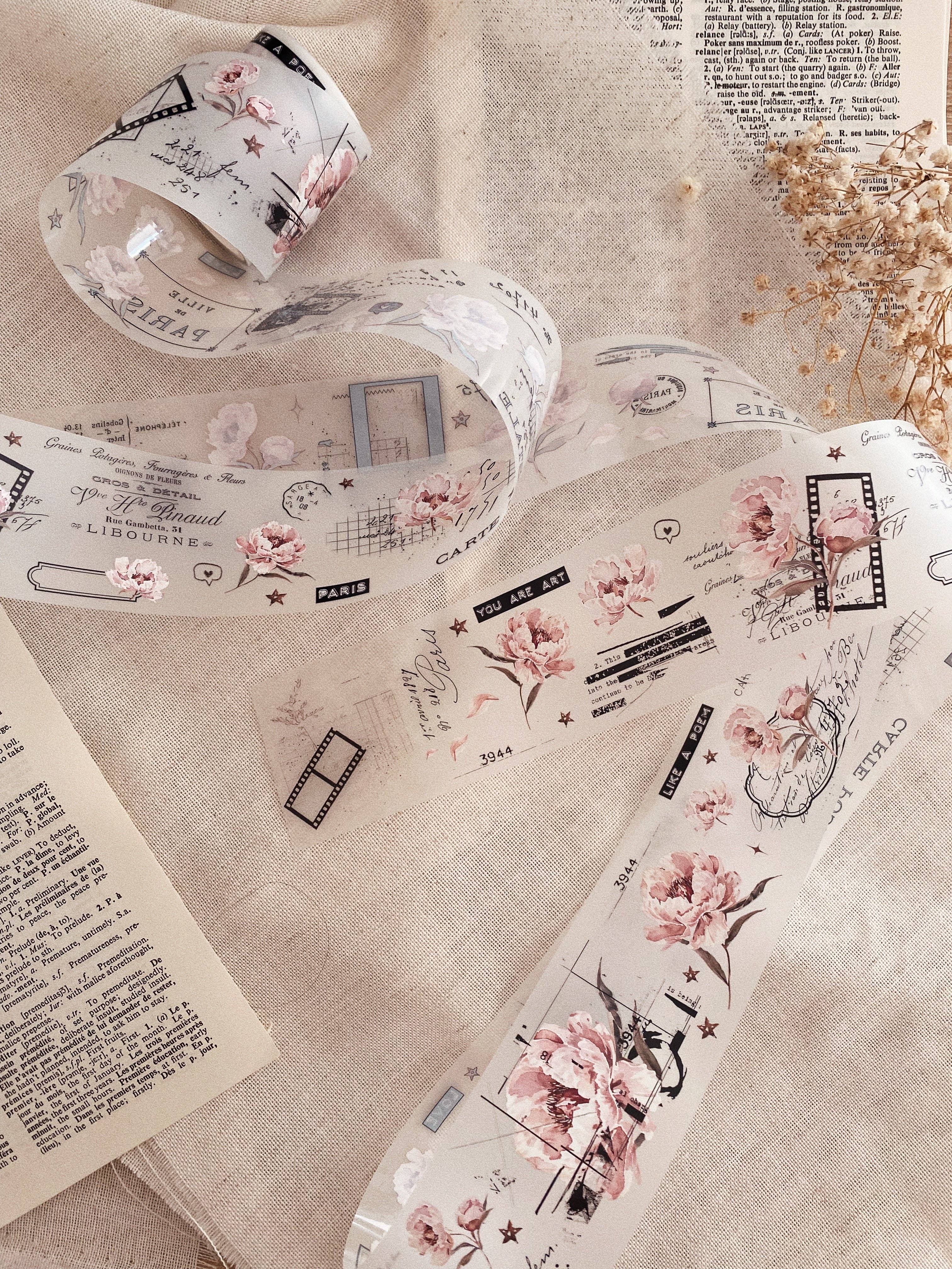 Ruban décoratif – Pivoines roses