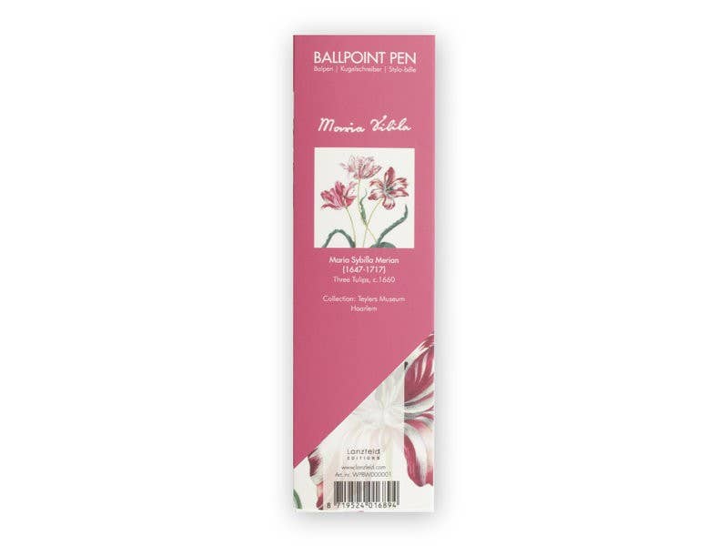 Stylo bille rechargeable dans boîte, Merian, Trois tulipes