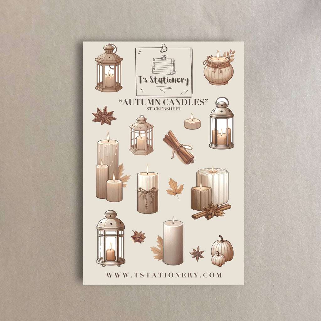 Feuille d'autocollants « Bougies d'automne »