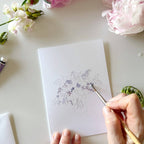 Cartes de correspondance à peindre avec des bouquets
