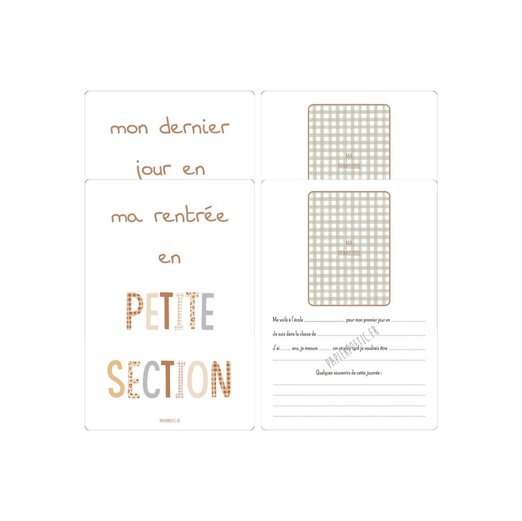 Cartes Souvenirs École Maternelle  "PATCHWORK"
