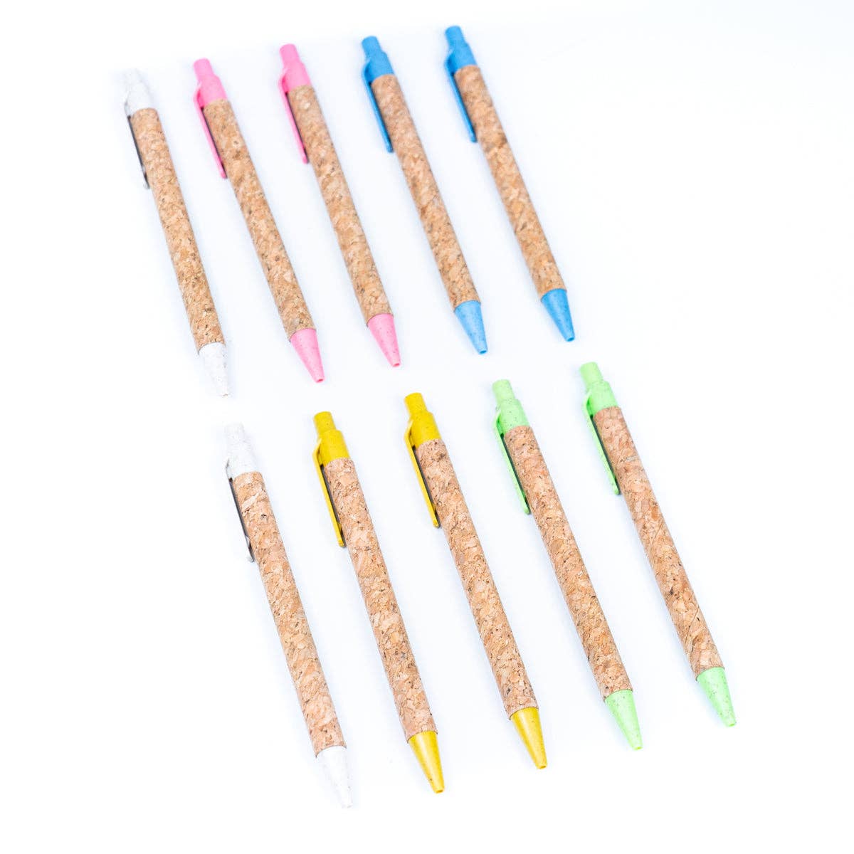 Lot de 5 stylos à bille en liège, 10 unités, respectueux de l'environnement