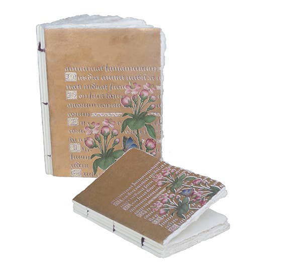 Carnet parchemin – Fleurs de pommier dorées