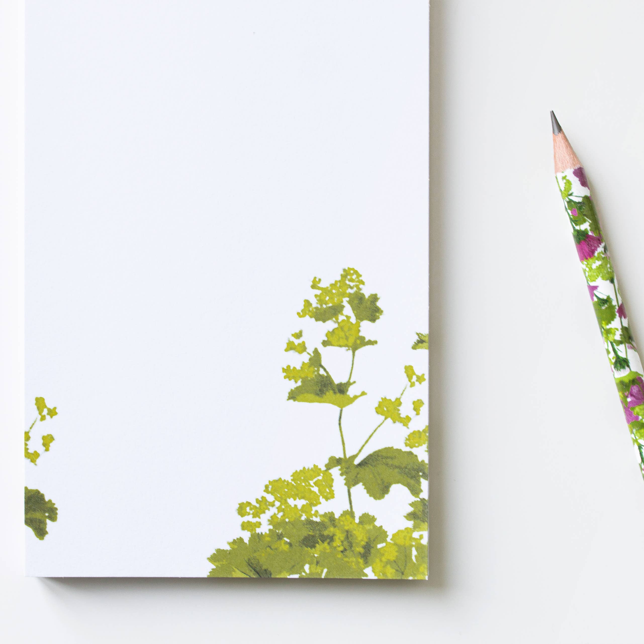 Crayon motif floral violet - vert