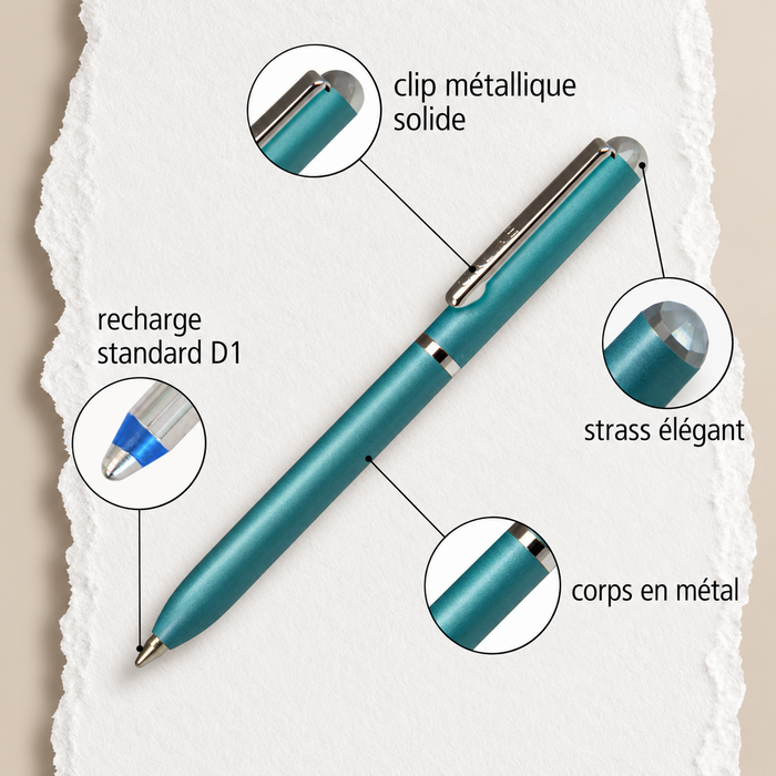Stylo-bille mini porte-monnaie, turquoise