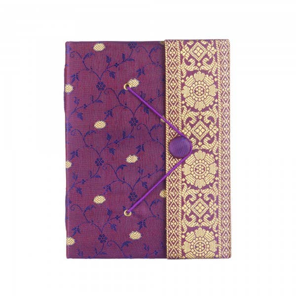 Journal Sari fait main - Carnet de notes en tissu