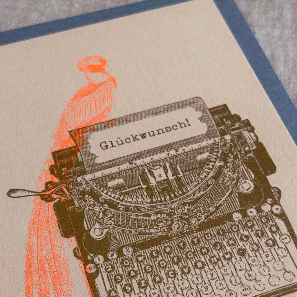 Carte avec enveloppe – Machine à écrire