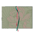 Carnet en satin/coton fleurs de lotus