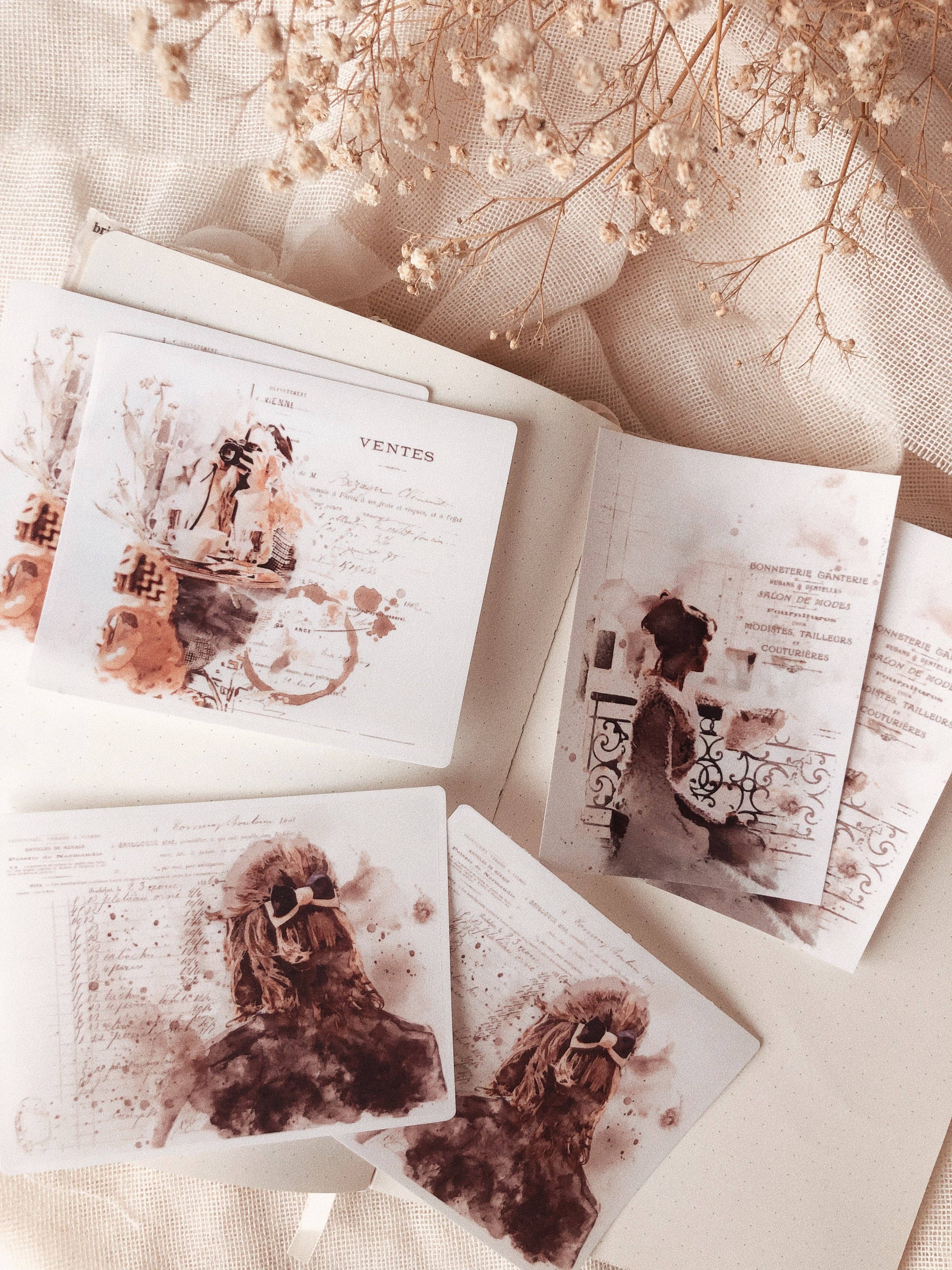 Lot de 6 stickers aquarelle mats transparents