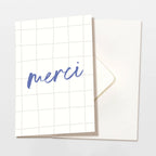 Carte pliable merci à carreaux avec enveloppe