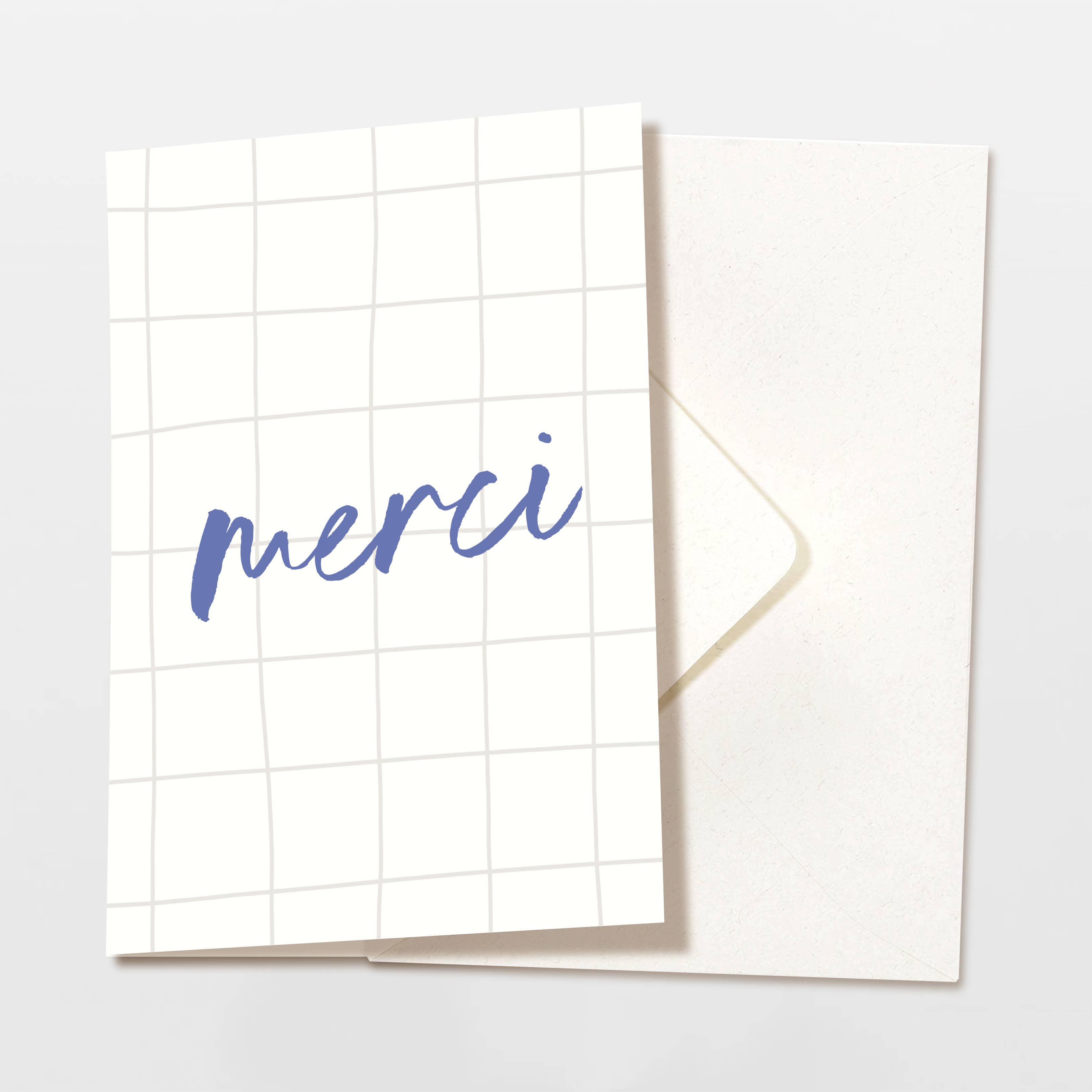 Carte pliable merci à carreaux avec enveloppe