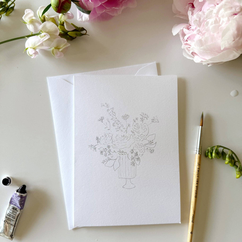 Cartes de correspondance à peindre avec des bouquets