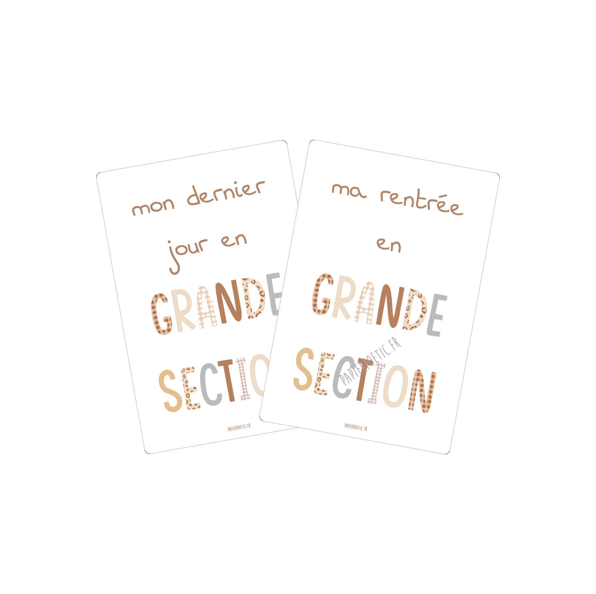 Cartes Souvenirs École Maternelle  "PATCHWORK"