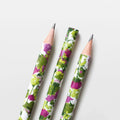 Crayon motif floral violet - vert