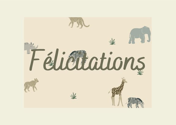 Carte Savane - Félicitations