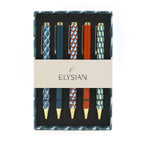 Stylos à bille Elysian Geometric Mixte Design dans une boîte-cadeau — Ensemble de 5 stylos
