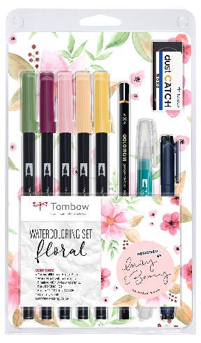 Ensemble d'aquarelle floral