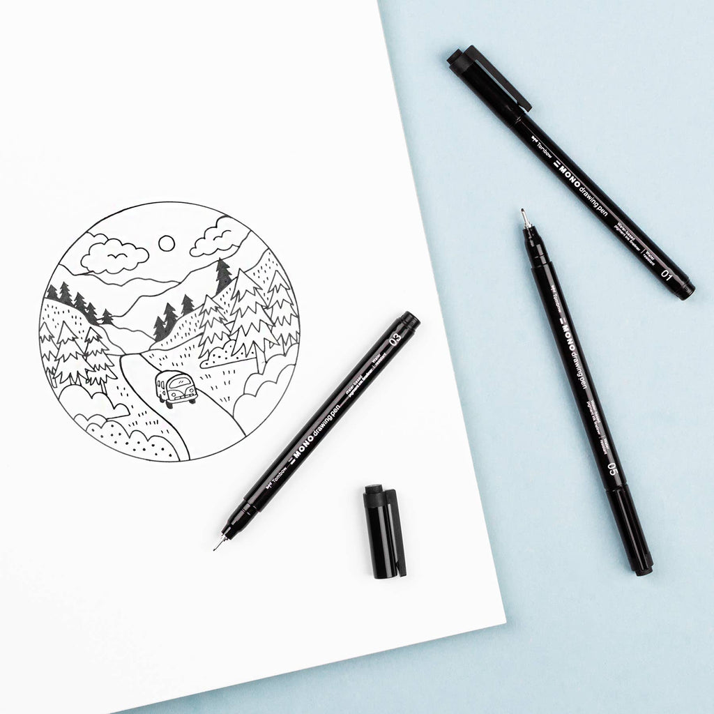 Ensemble de stylos à dessin MONO Fineliner Tombow Bold