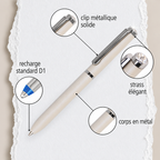 Stylo à bille mini porte-monnaie nacre