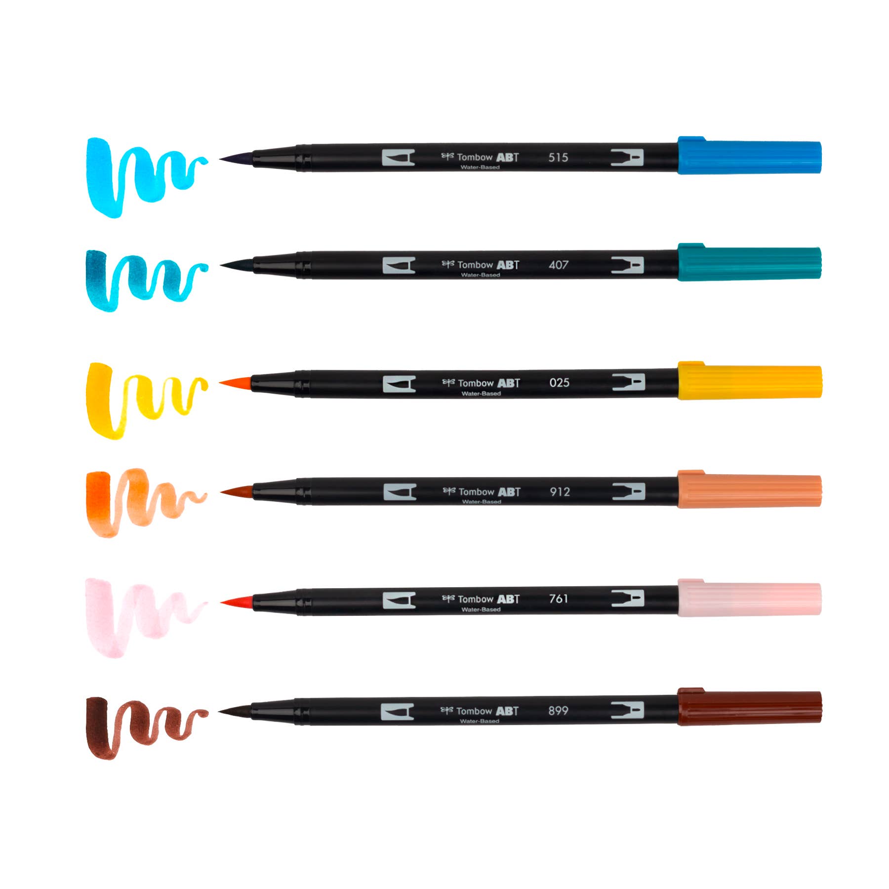 Ensembles de mangas (ensemble de 6 stylos à double pointe ABT + pinceau réservoir d'eau)