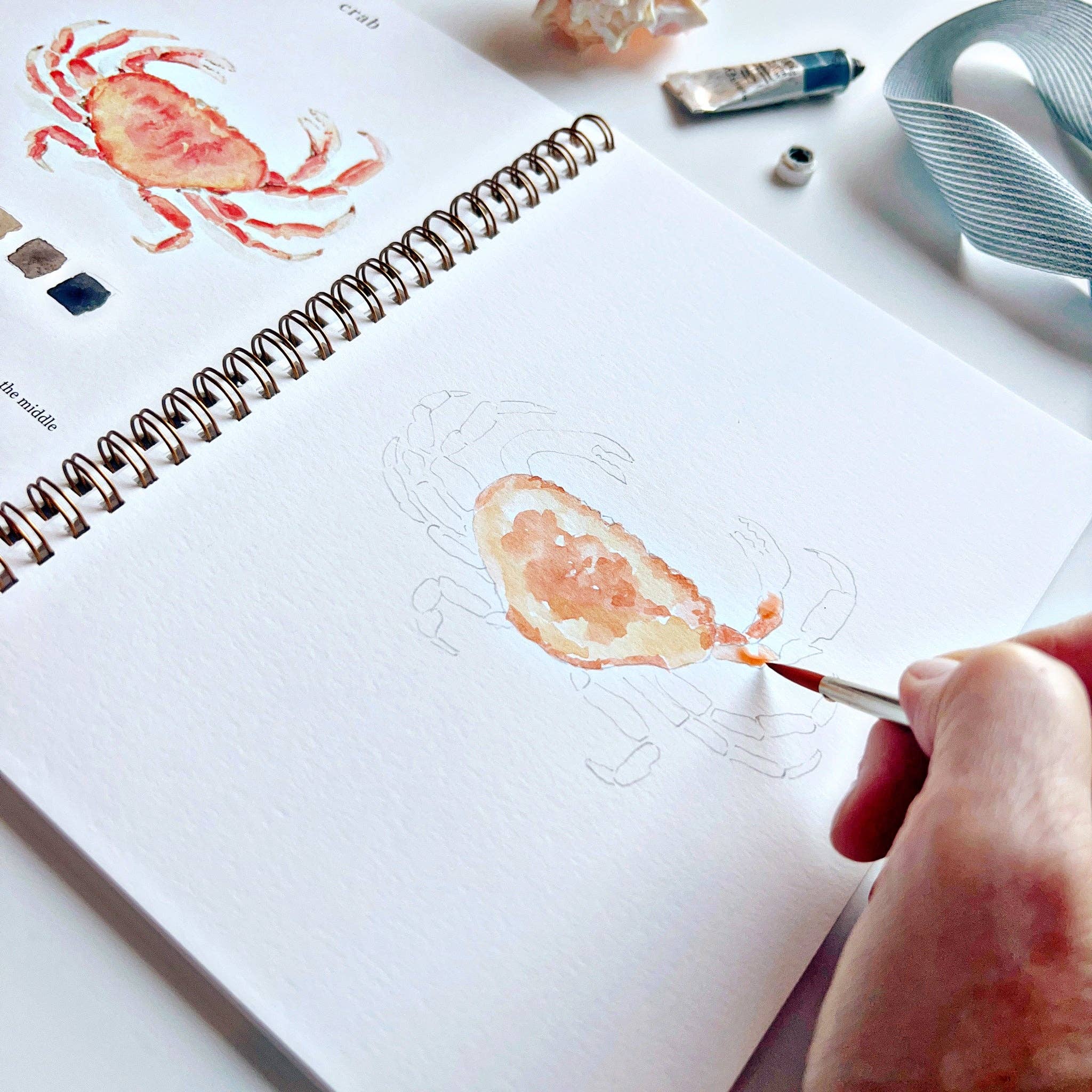 Cahier d'aquarelle en bord de mer