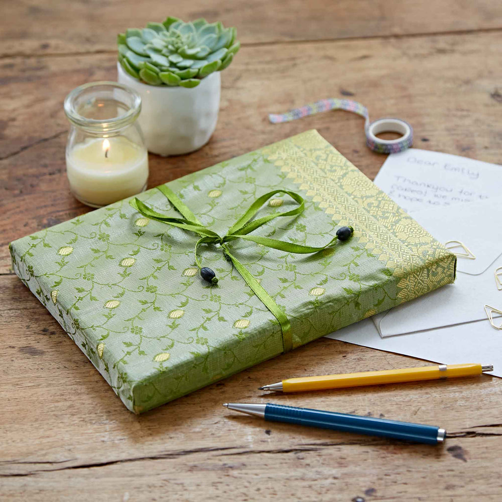 Ensemble d'écriture Sari fait main - Ensemble de papier de papeterie
