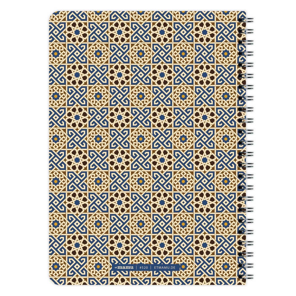 Carnet A5 à spirale – Mosaïque marocaine bleu et ocre