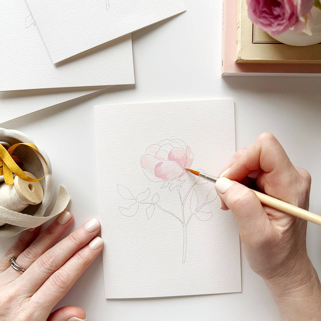 Cartes à peindre avec fleurs de jardin