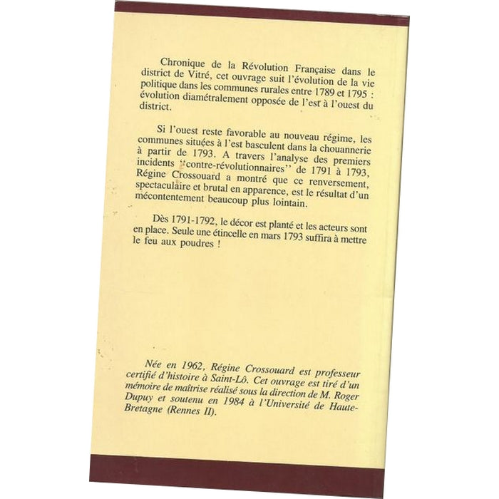 La Révolution dans le district de Vitré 1789-1795