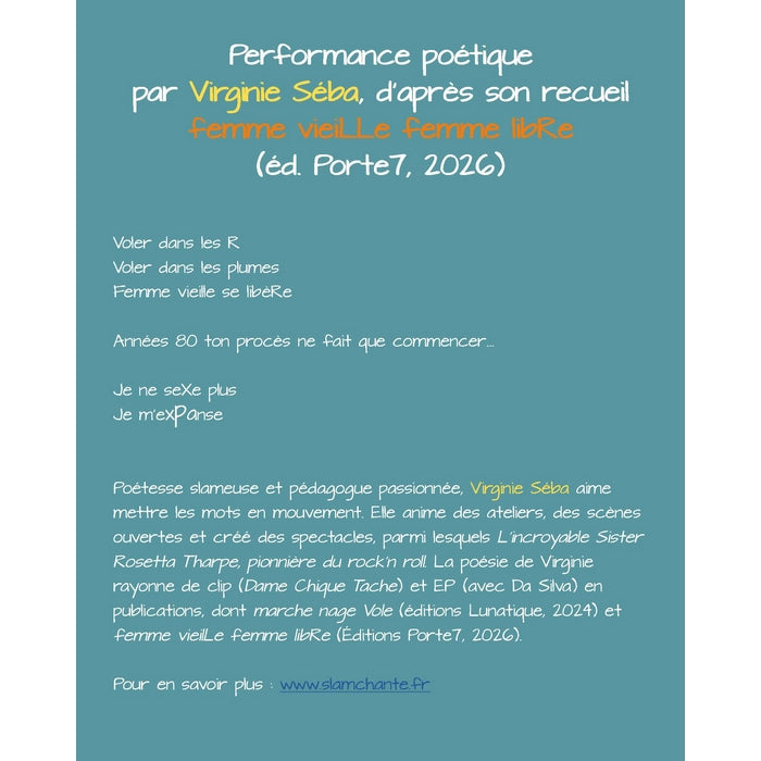 PERFORMANCE POÉTIQUE - VEN.09 OCT - 19H