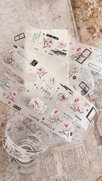 Ruban décoratif – Pivoines roses