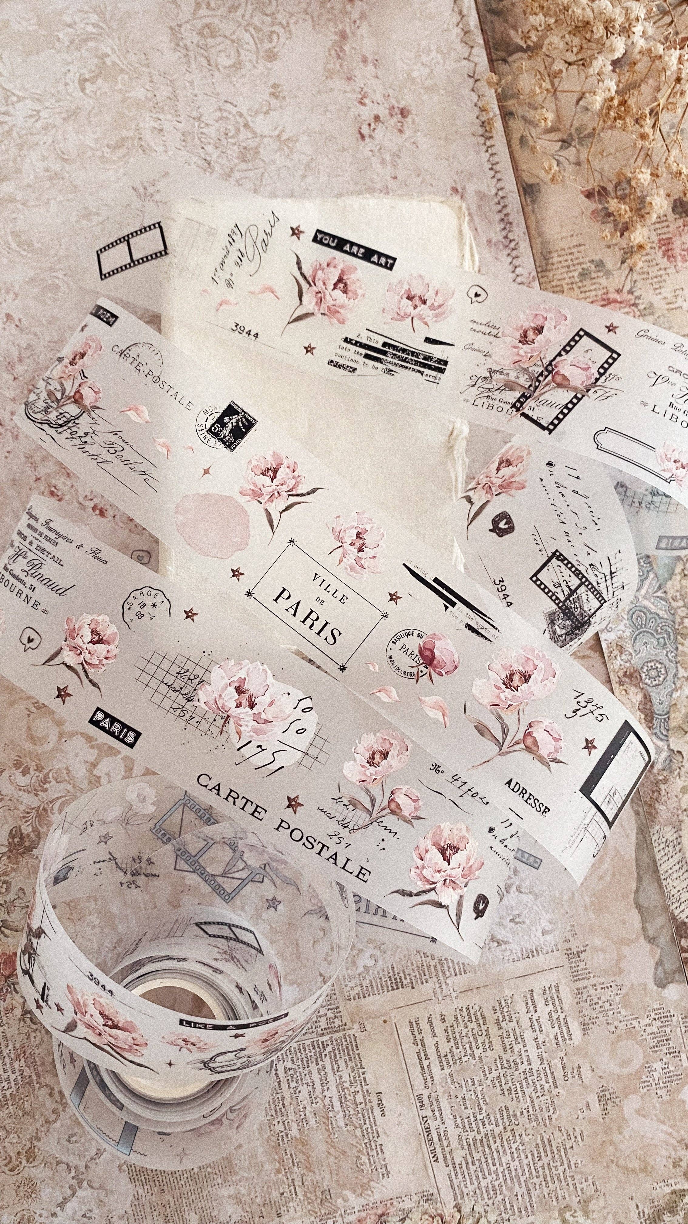 Ruban décoratif – Pivoines roses