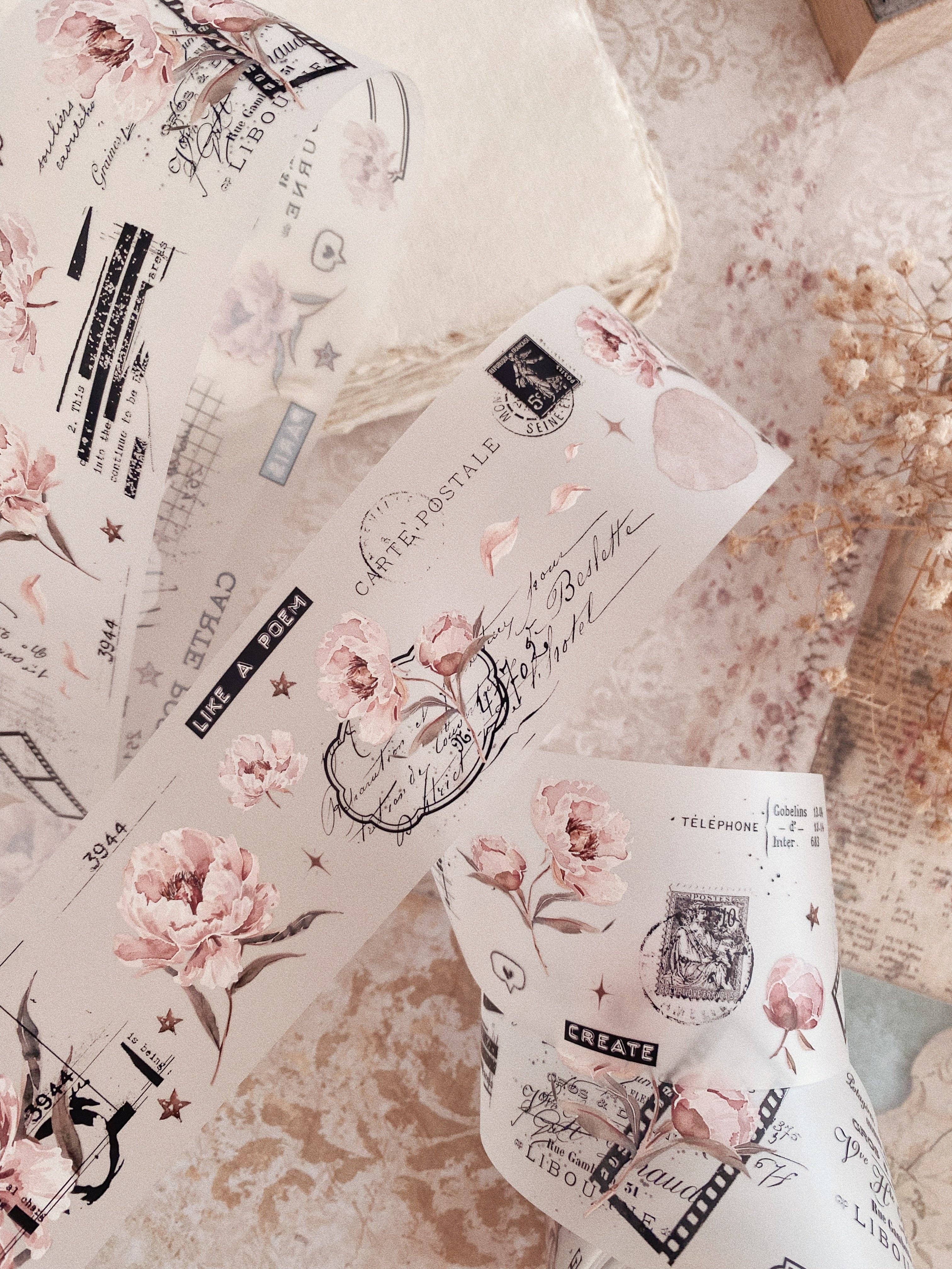 Ruban décoratif – Pivoines roses