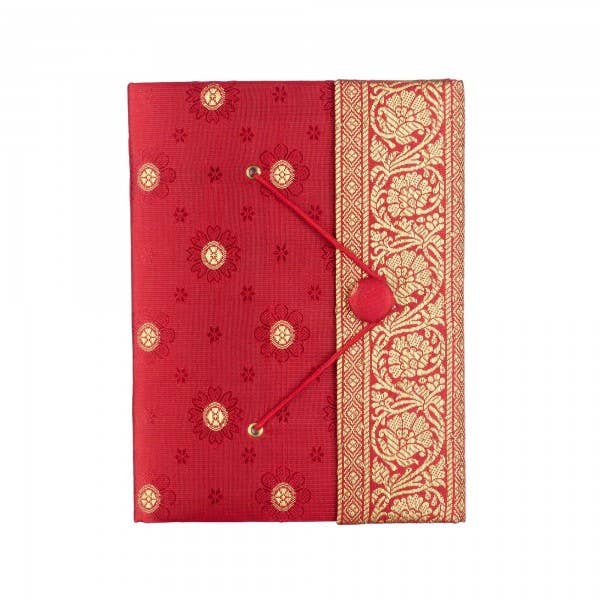 Journal Sari fait main - Carnet de notes en tissu