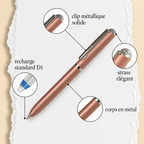 Stylo à bille mini porte-monnaie, or rose
