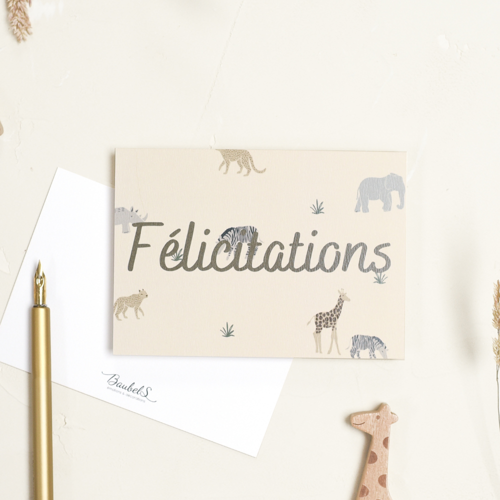 Carte Savane - Félicitations