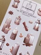 Feuille d'autocollants « Bougies d'automne »