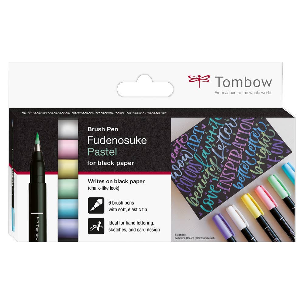 Fudenosuke Pastel pour papier noir, set de 6