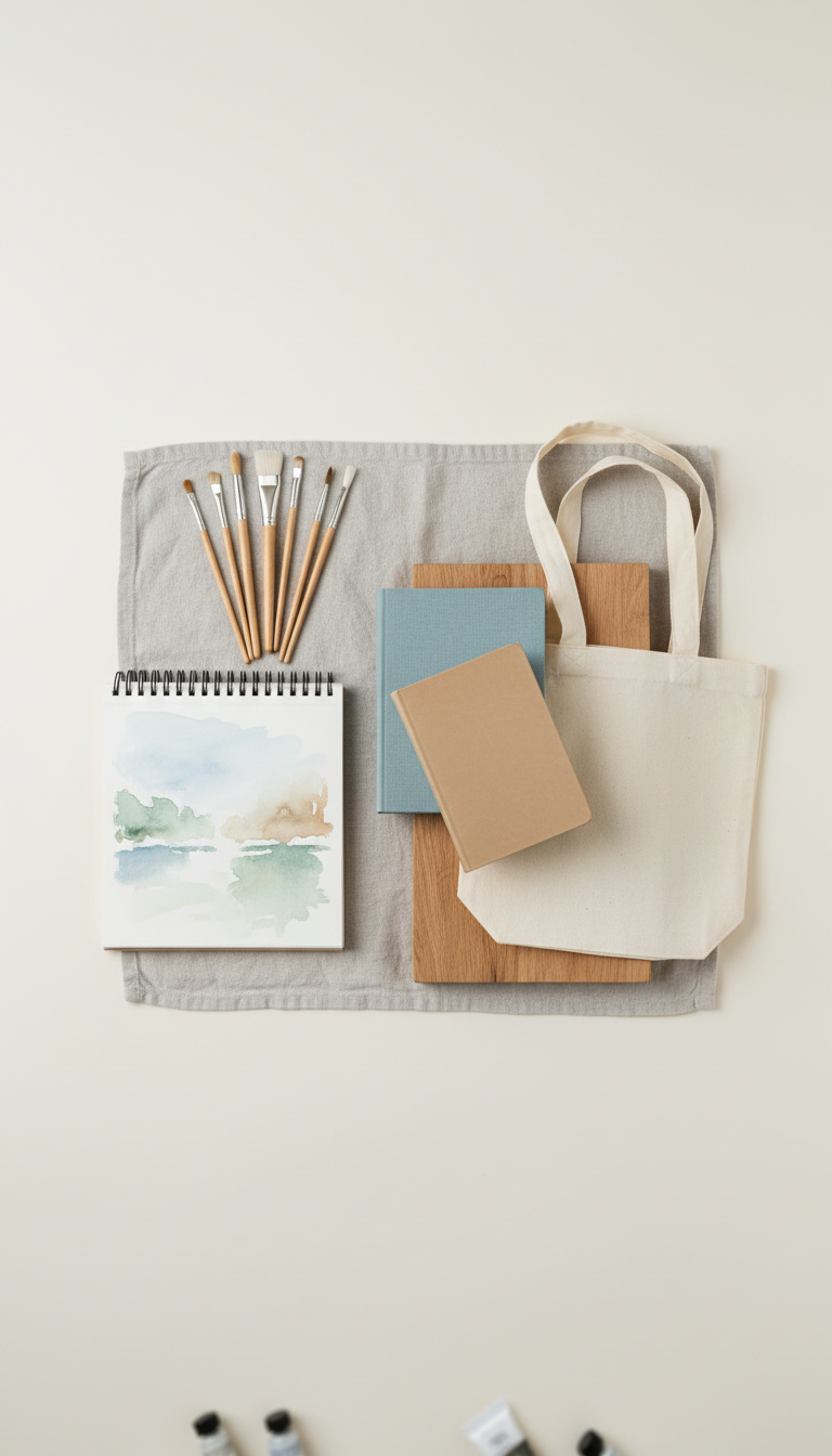 Kit aquarelle atelier carnet et pinceaux